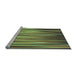 Sideview of Machine Washable Transitional Yellow Green Rug, wshpat1578lblu