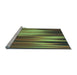 Sideview of Machine Washable Transitional Yellow Green Rug, wshpat1579lblu