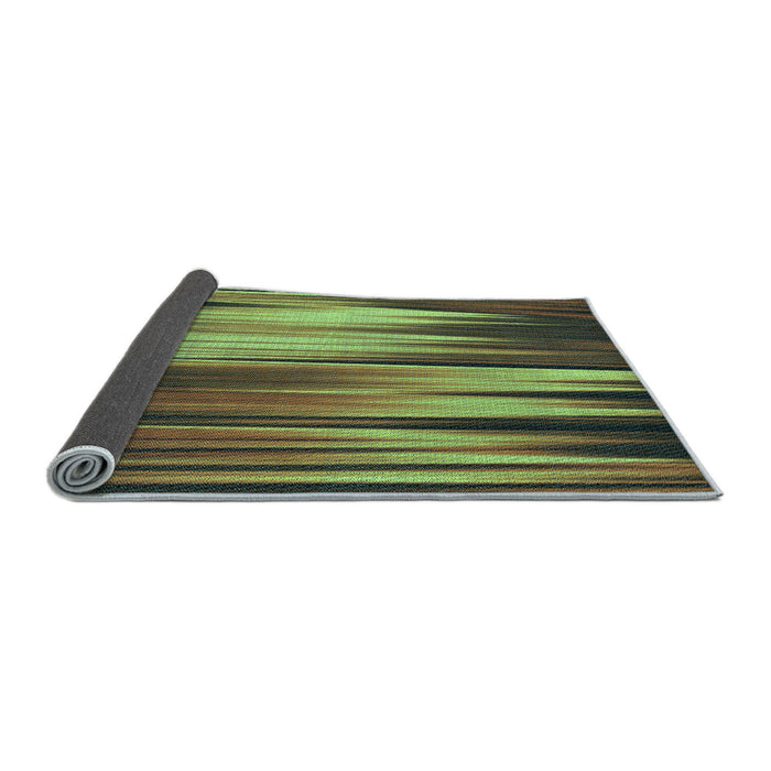 Thickness of Patterned Yellow Green Rug, pat1579lblu