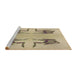 Sideview of Machine Washable Transitional Dark Gold Brown Rug, wshpat158brn