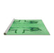 Sideview of Machine Washable Transitional Jade Green Rug, wshpat158grn