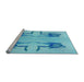 Sideview of Machine Washable Transitional Blue Rug, wshpat158lblu