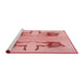 Sideview of Machine Washable Transitional Pink Rug, wshpat158rd