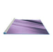 Sideview of Machine Washable Transitional Bright Lilac Purple Rug, wshpat1580blu