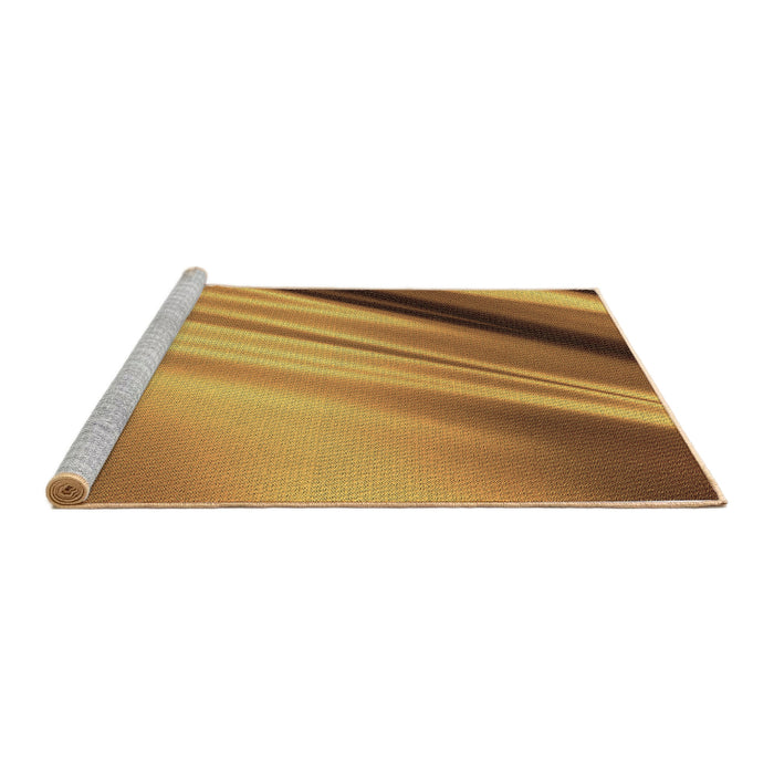 Sideview of Machine Washable Transitional Mahogany Brown Rug, wshpat1580brn