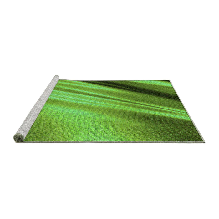 Sideview of Machine Washable Transitional Dark Lime Green Rug, wshpat1580grn