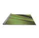 Sideview of Machine Washable Transitional Yellow Green Rug, wshpat1580lblu