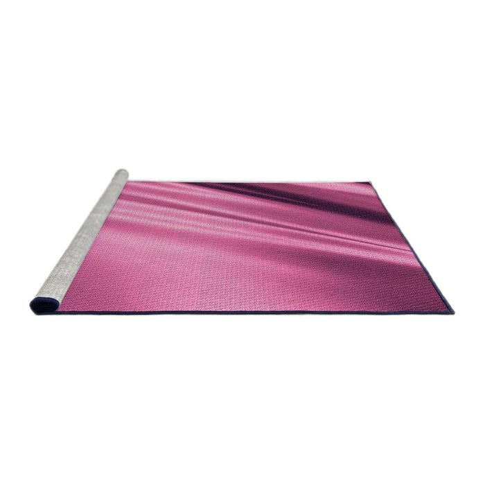 Sideview of Machine Washable Transitional Pink Rug, wshpat1580pur