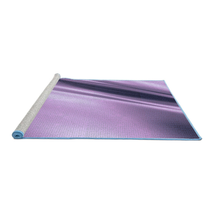 Sideview of Machine Washable Transitional Bright Lilac Purple Rug, wshpat1581blu