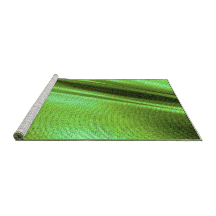 Sideview of Machine Washable Transitional Emerald Green Rug, wshpat1581grn