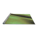 Sideview of Machine Washable Transitional Yellow Green Rug, wshpat1581lblu