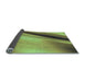 Thickness of Patterned Yellow Green Rug, pat1581lblu