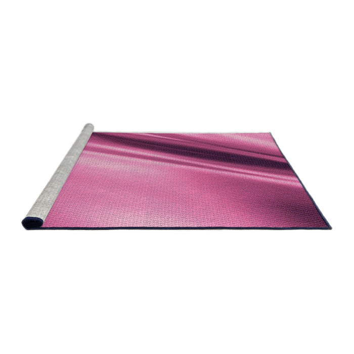 Sideview of Machine Washable Transitional Pink Rug, wshpat1581pur