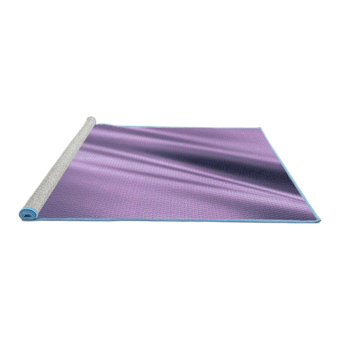 Sideview of Machine Washable Transitional French Lilac Purple Rug, wshpat1582blu