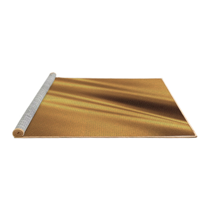 Sideview of Machine Washable Transitional Mahogany Brown Rug, wshpat1582brn