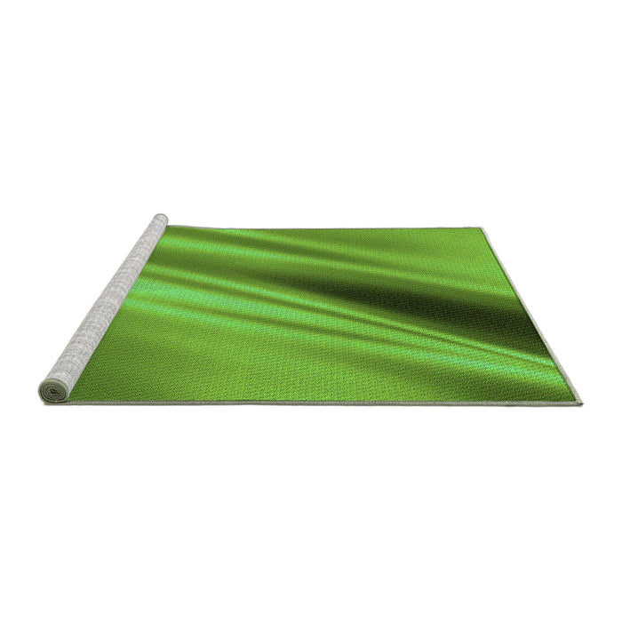 Sideview of Machine Washable Transitional Dark Lime Green Rug, wshpat1582grn