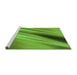 Sideview of Machine Washable Transitional Dark Lime Green Rug, wshpat1582grn