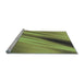 Sideview of Machine Washable Transitional Yellow Green Rug, wshpat1582lblu