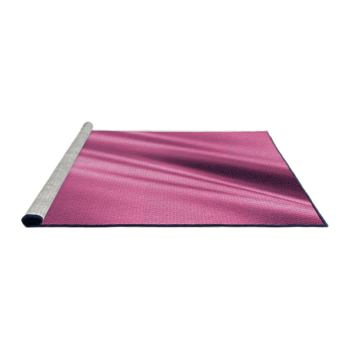 Sideview of Machine Washable Transitional Pink Rug, wshpat1582pur