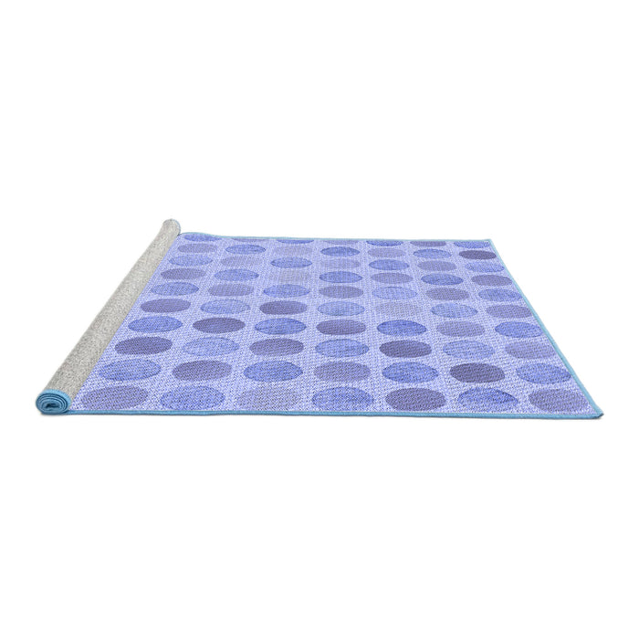 Sideview of Machine Washable Transitional Light Slate Blue Rug, wshpat1583blu