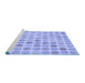 Sideview of Machine Washable Transitional Light Slate Blue Rug, wshpat1583blu