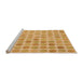 Sideview of Machine Washable Transitional Yellow Orange Rug, wshpat1583org