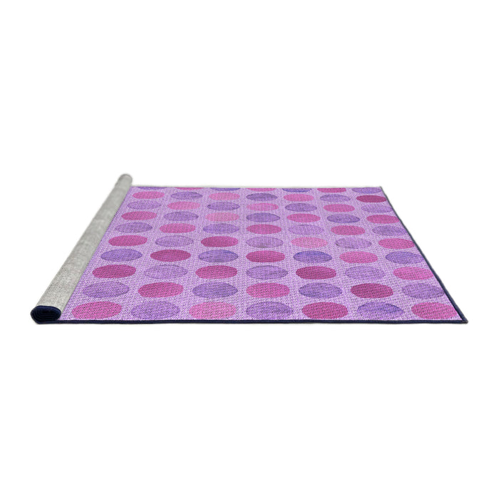 Sideview of Machine Washable Transitional Pastel Purple Pink Rug, wshpat1583pur