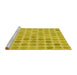 Sideview of Machine Washable Transitional Golden Yellow Rug, wshpat1583yw