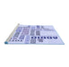 Sideview of Machine Washable Transitional Lavender Blue Rug, wshpat1584blu