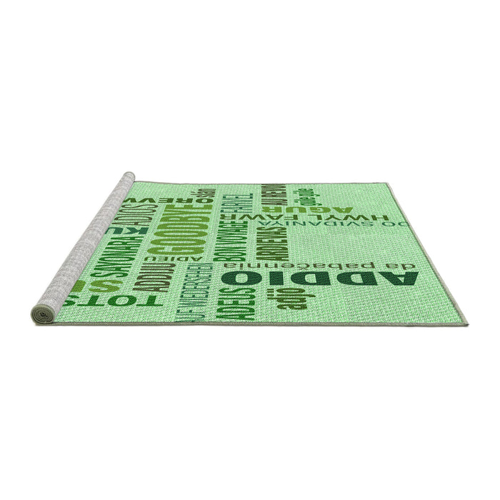 Sideview of Machine Washable Transitional Mint Green Rug, wshpat1584grn