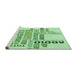 Sideview of Machine Washable Transitional Mint Green Rug, wshpat1584grn