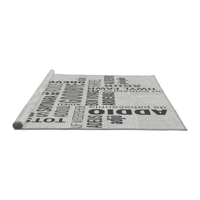 Sideview of Machine Washable Transitional Platinum Gray Rug, wshpat1584gry