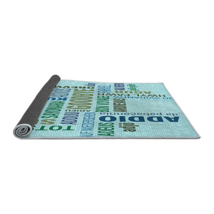 Thickness of Patterned Electric Blue Rug, pat1584lblu