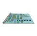 Sideview of Machine Washable Transitional Electric Blue Rug, wshpat1584lblu