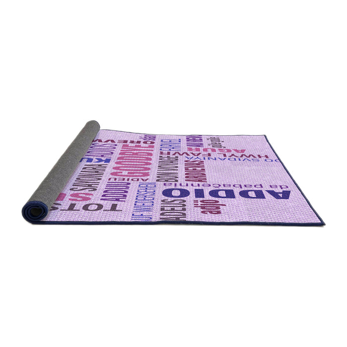 Thickness of Patterned Purple Rug, pat1584pur