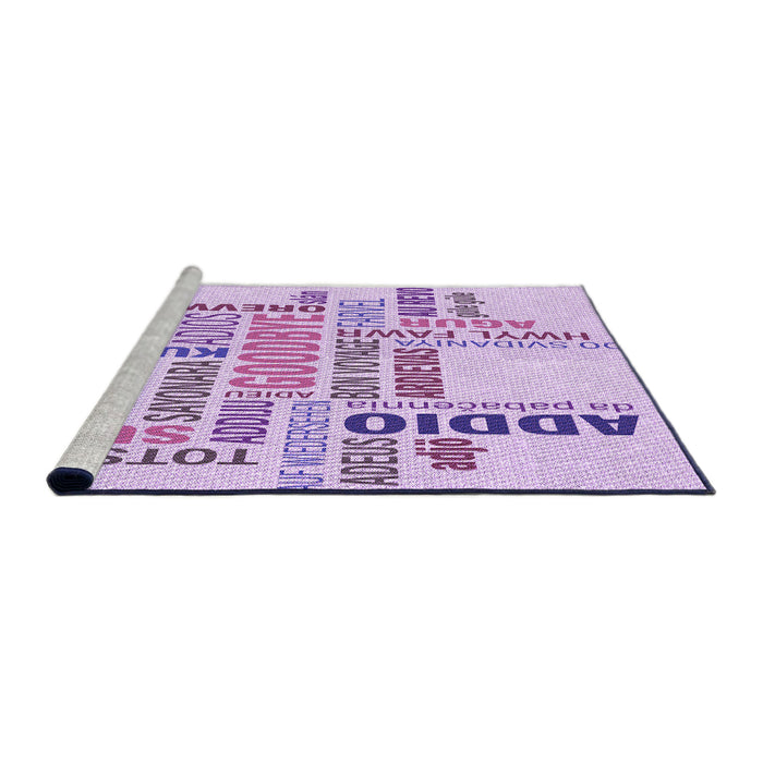 Sideview of Machine Washable Transitional Purple Rug, wshpat1584pur