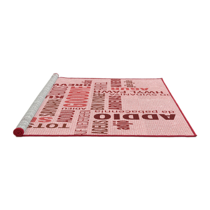Sideview of Machine Washable Transitional Light Rose Pink Rug, wshpat1584rd