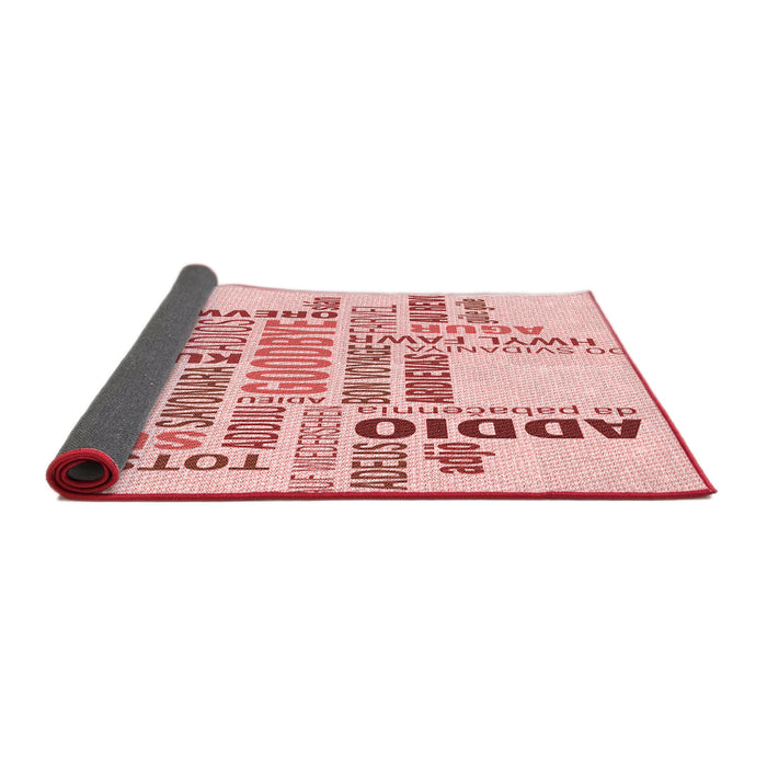 Thickness of Patterned Light Rose Pink Rug, pat1584rd