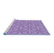 Sideview of Machine Washable Transitional Purple Mimosa Purple Rug, wshpat1585blu