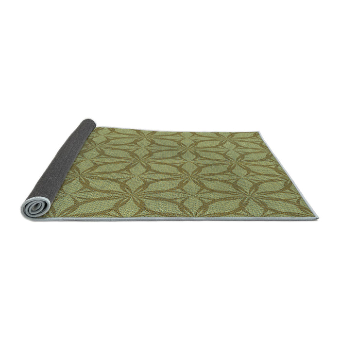 Thickness of Patterned Avocado Green Rug, pat1585lblu