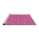 Sideview of Machine Washable Transitional Deep Pink Rug, wshpat1585pur