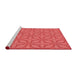 Sideview of Machine Washable Transitional Red Rug, wshpat1585rd