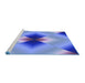 Sideview of Machine Washable Transitional Sky Blue Rug, wshpat1586blu