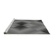 Sideview of Machine Washable Transitional Grey Gray Rug, wshpat1586gry