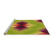 Sideview of Machine Washable Transitional Green Rug, wshpat1586org