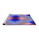 Sideview of Machine Washable Transitional Amethyst Purple Rug, wshpat1586pur