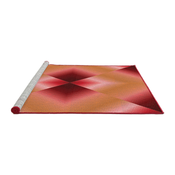 Sideview of Machine Washable Transitional Orange Rug, wshpat1586rd