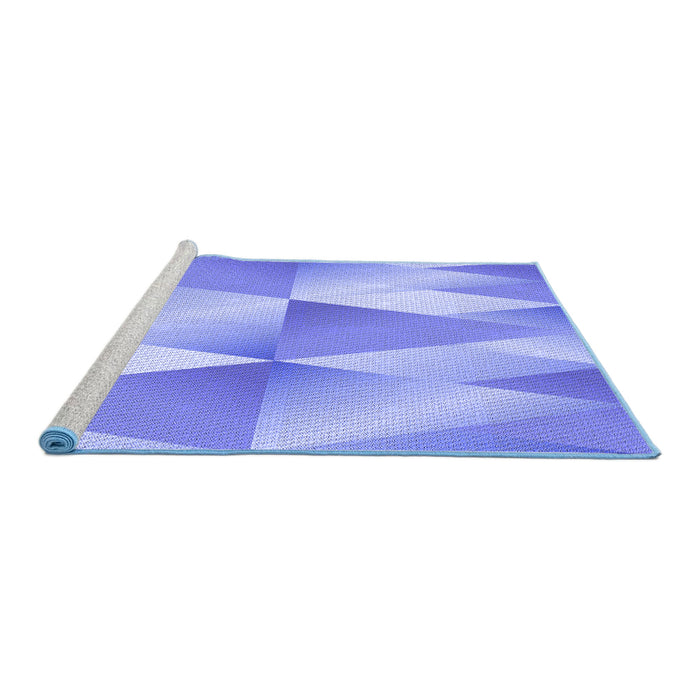 Sideview of Machine Washable Transitional Light Slate Blue Rug, wshpat1587blu