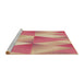 Sideview of Machine Washable Transitional Red Rug, wshpat1587brn