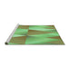 Sideview of Machine Washable Transitional Green Rug, wshpat1587grn